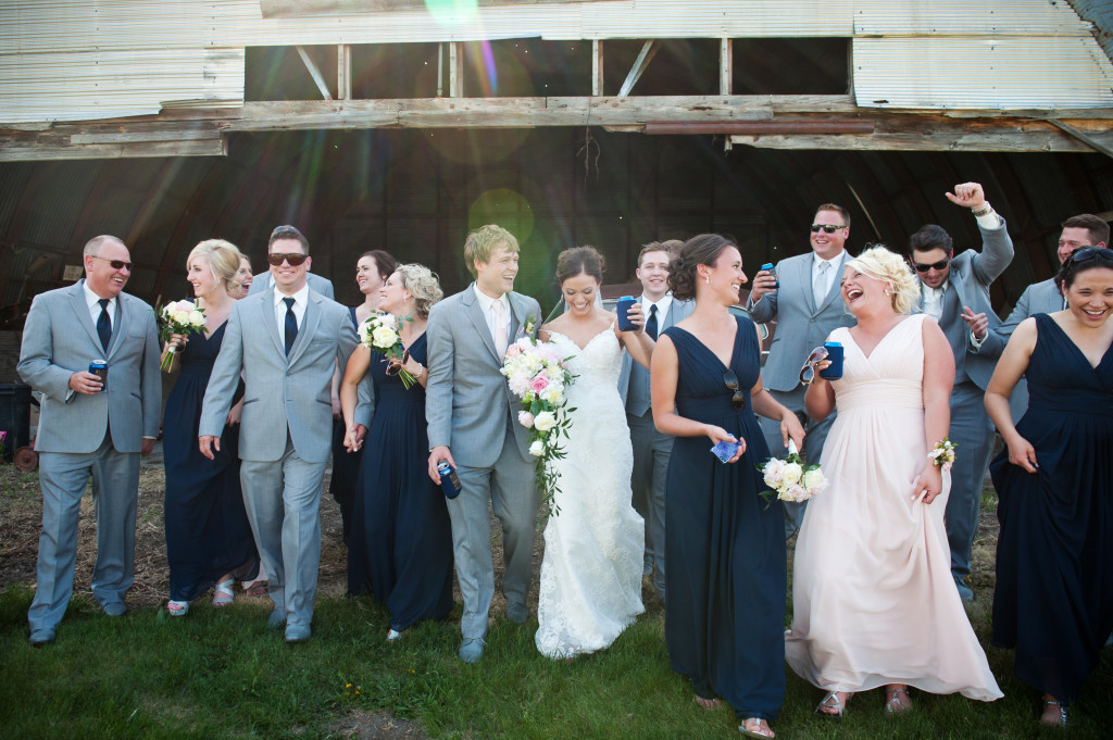 wedding party barn photo