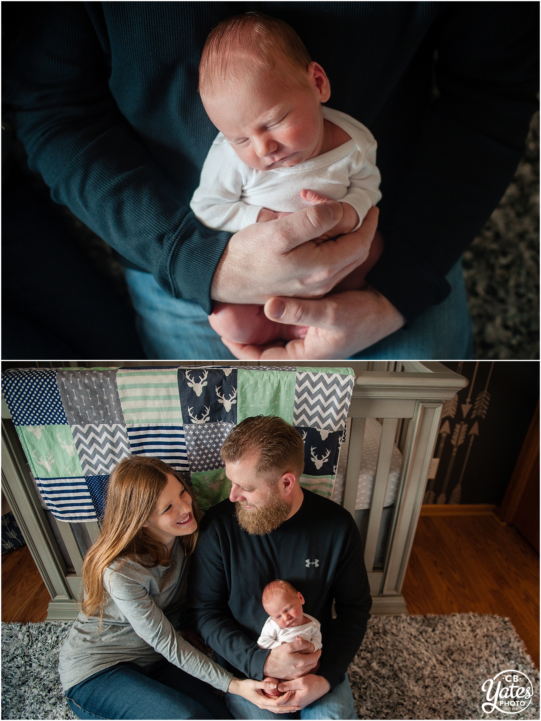 newborn baby room photography with parents